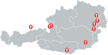 Standorte von Schloss & Riegel in ganz Österreich.