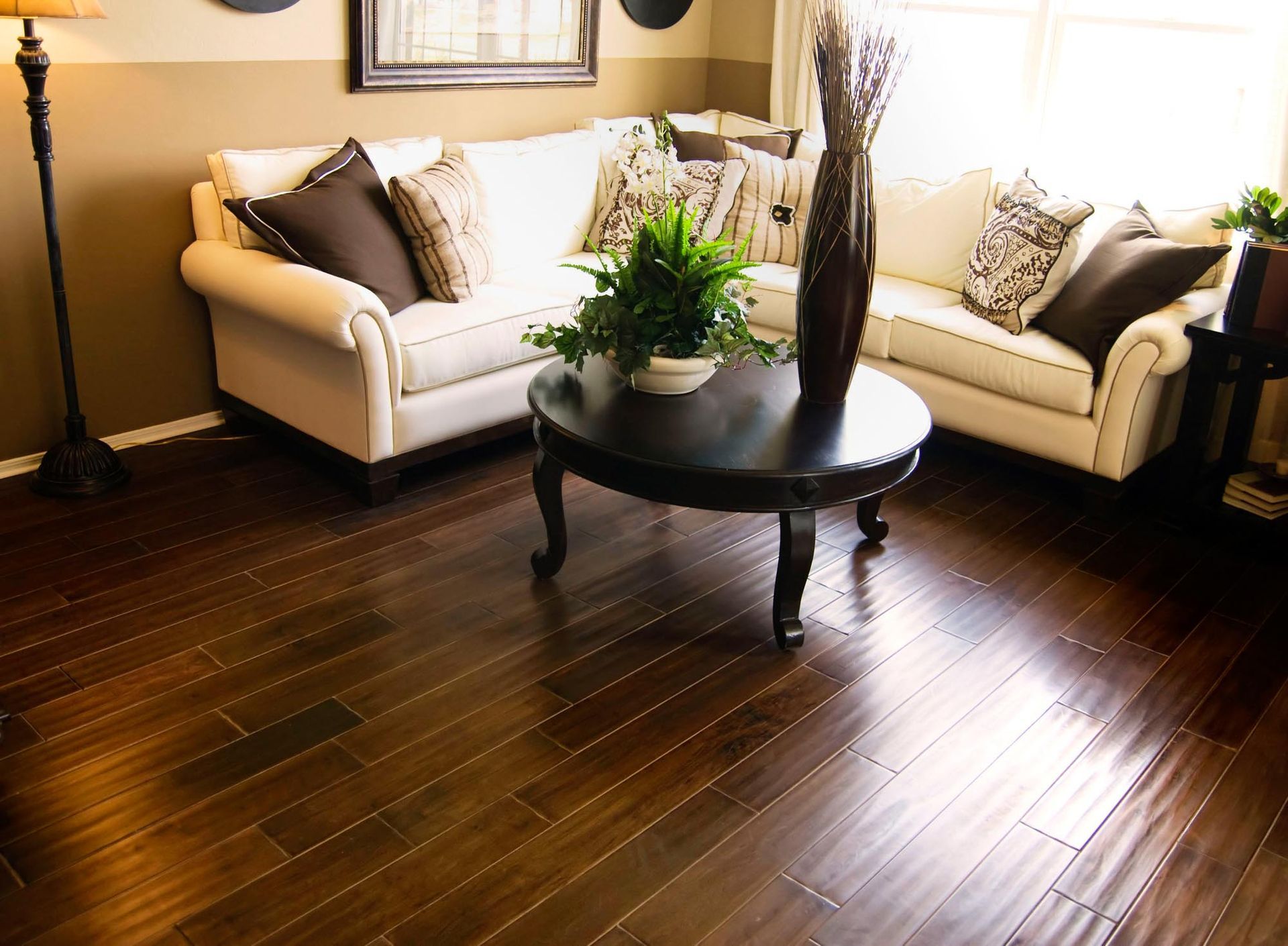 A living room with two couches and a coffee table
