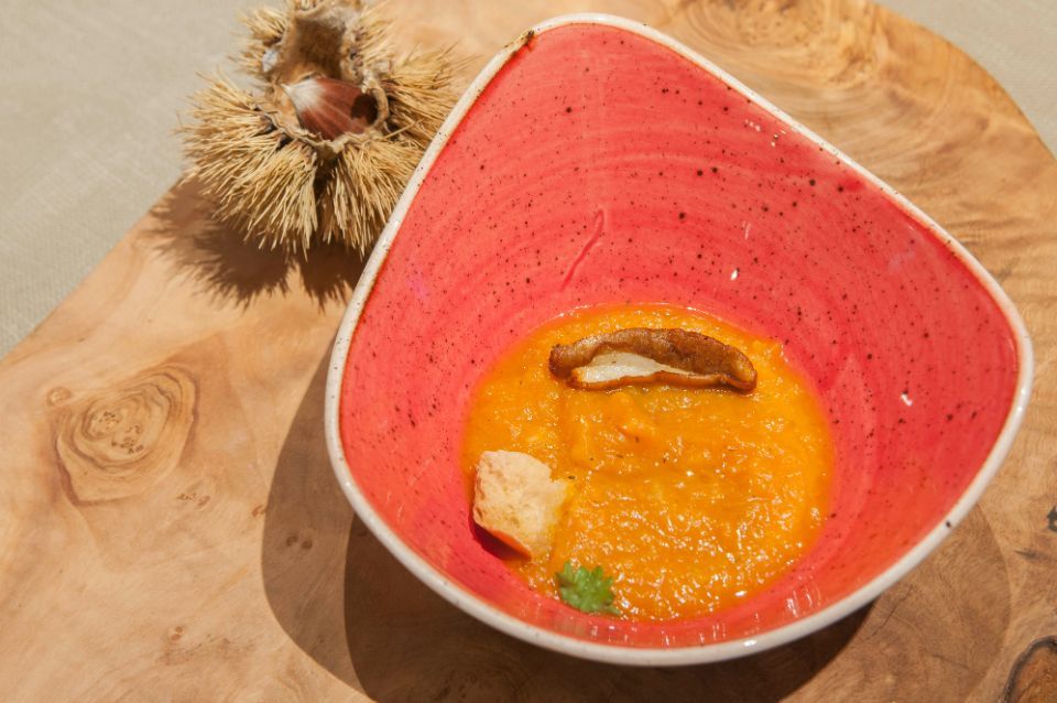 Crema di zucca con funghi porcini