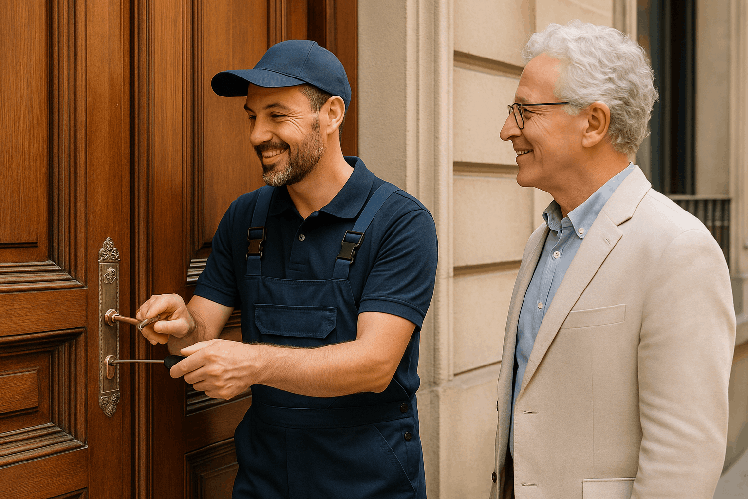 Técnico dando un servicio profesional