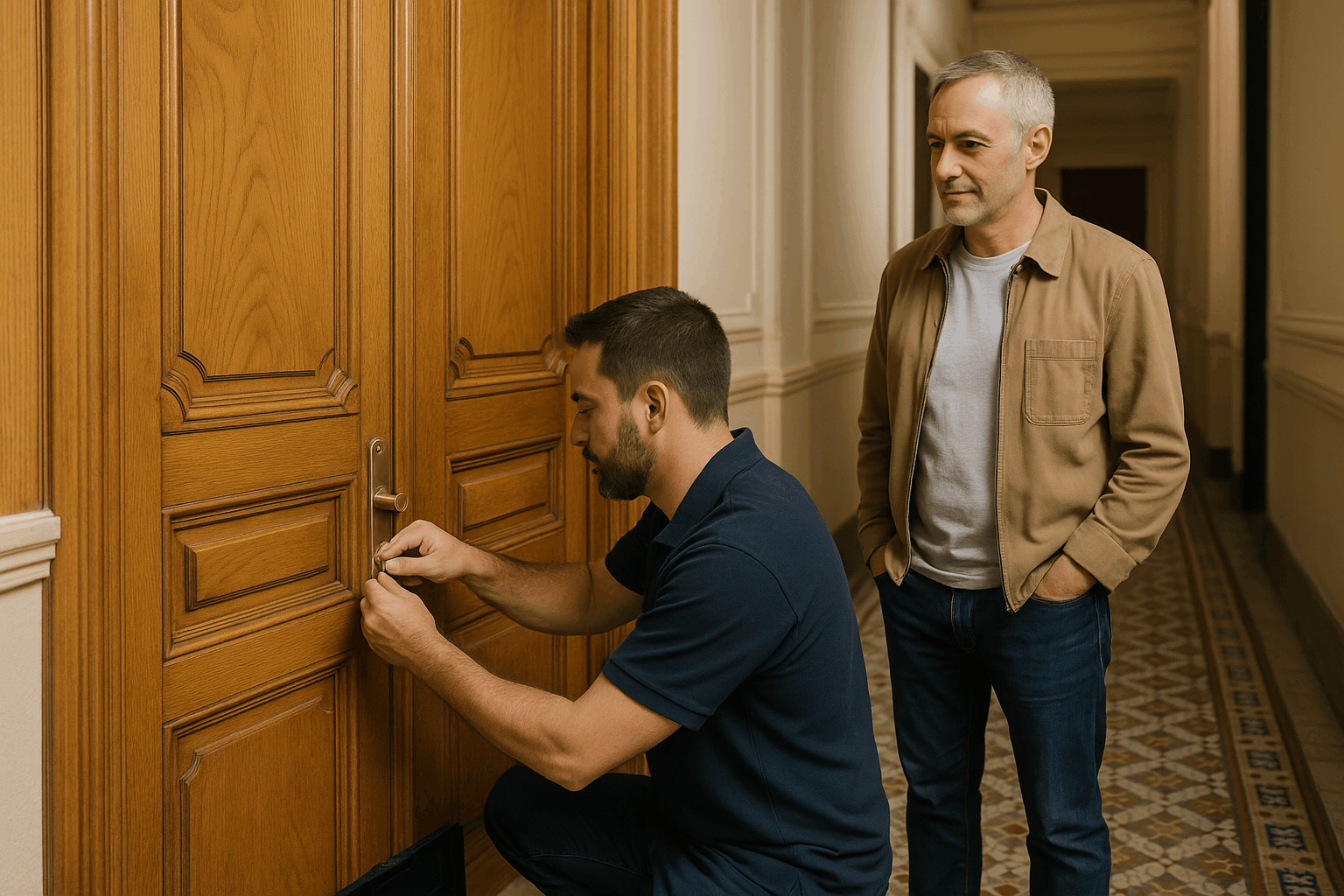 Técnico dando un servicio profesional