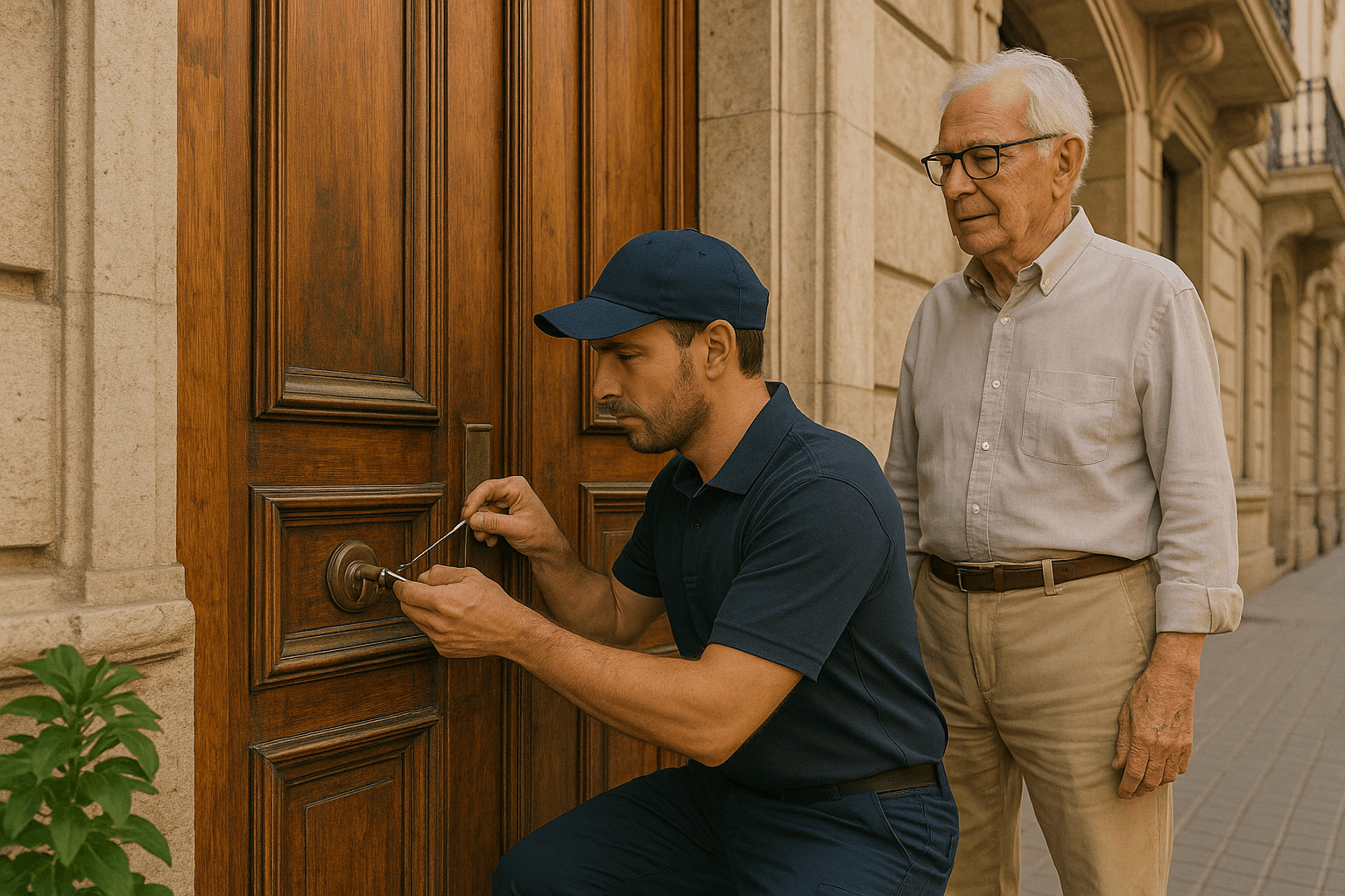 Técnico dando un servicio profesional