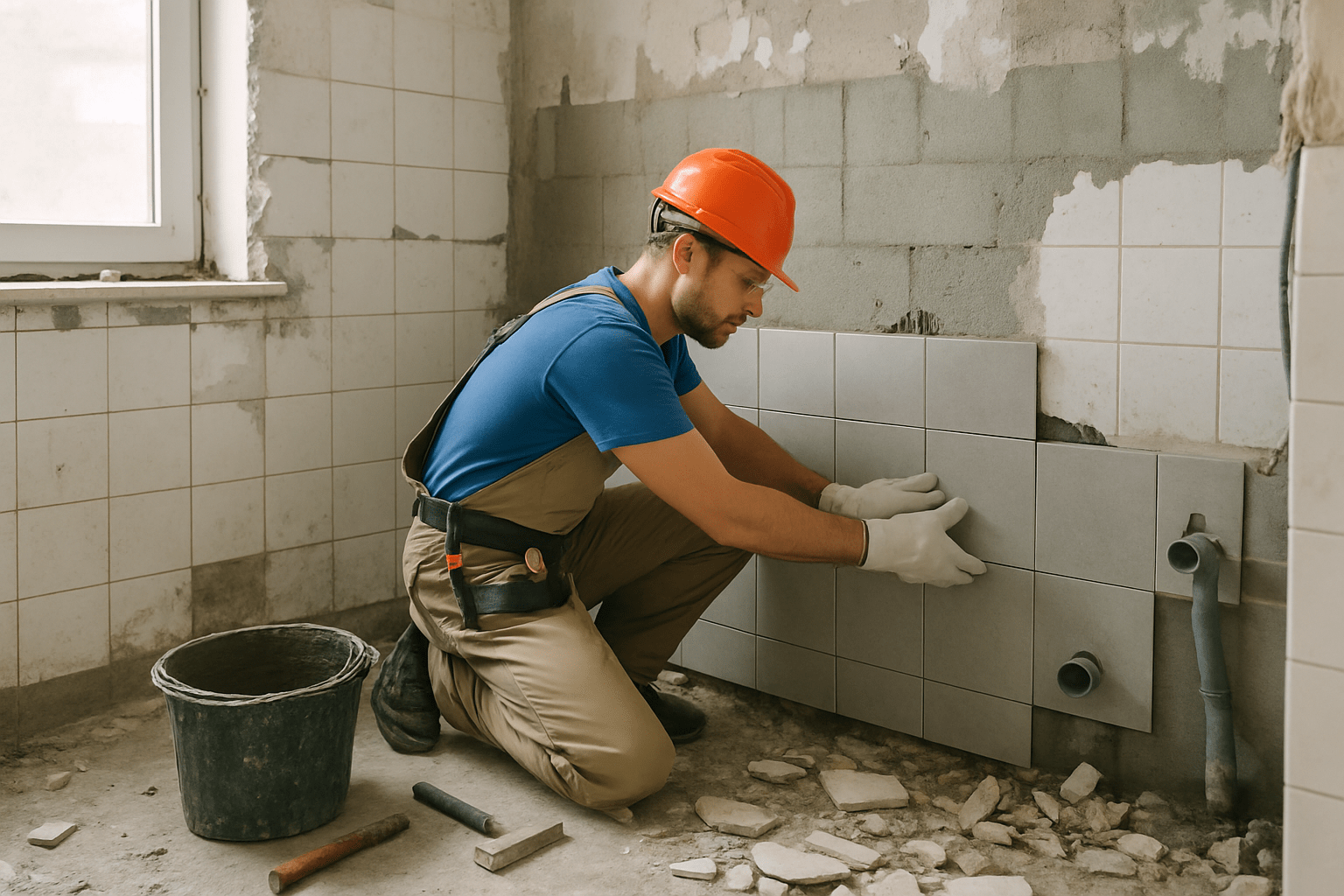Arreglando un baño