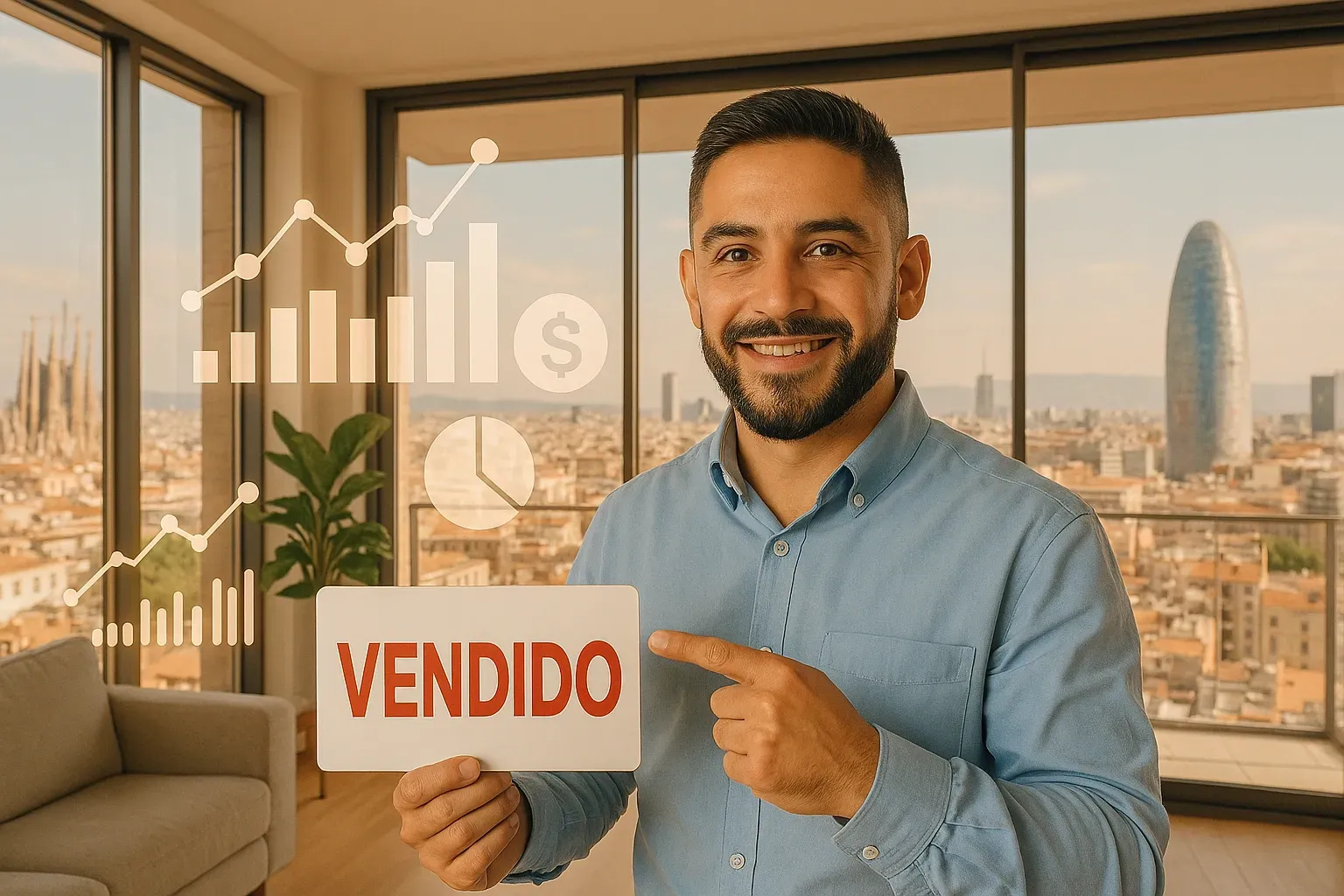 Foto de un salón con un móvil