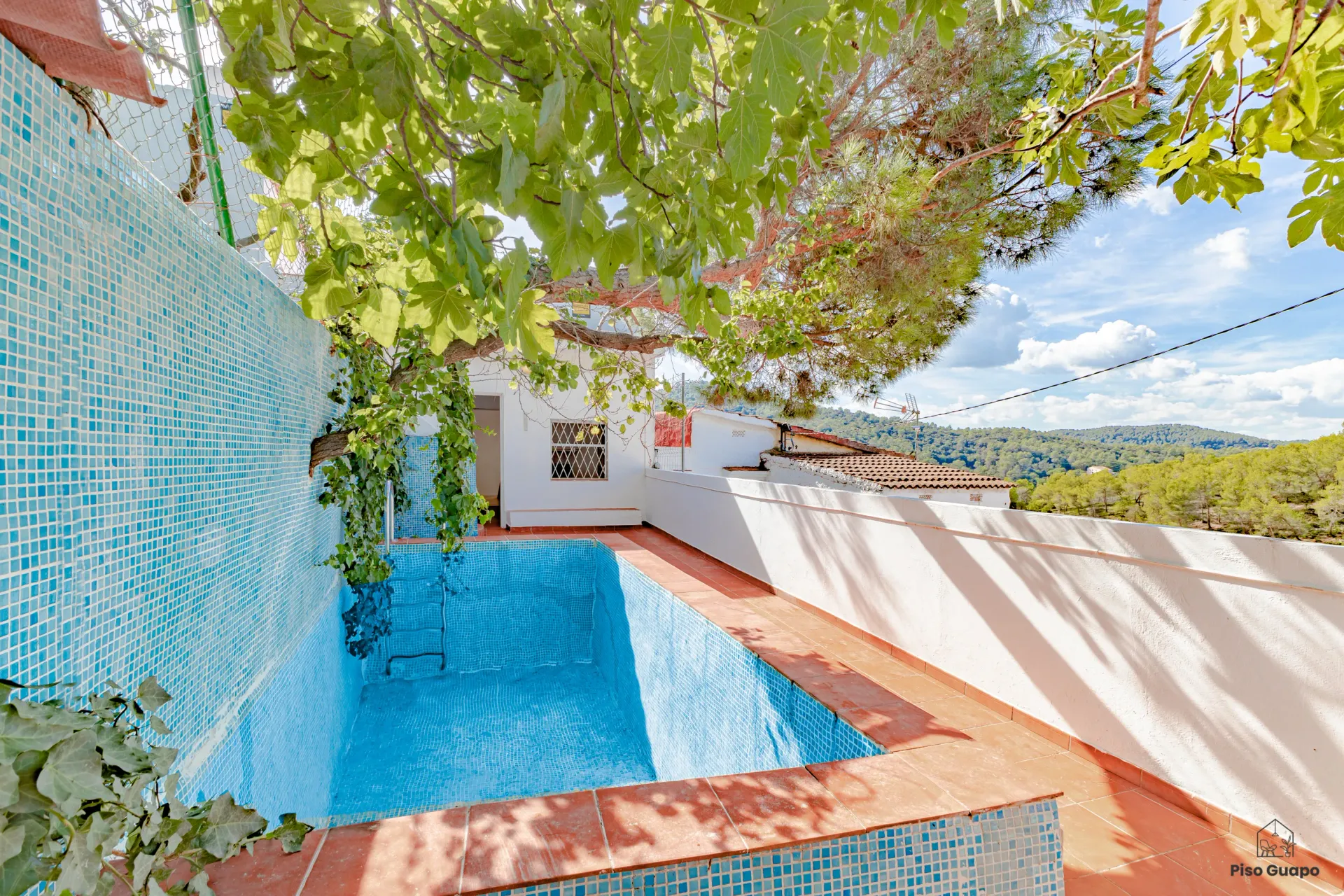 Fotografía inmobiliaria de vivienda con piscina privada en Barcelona