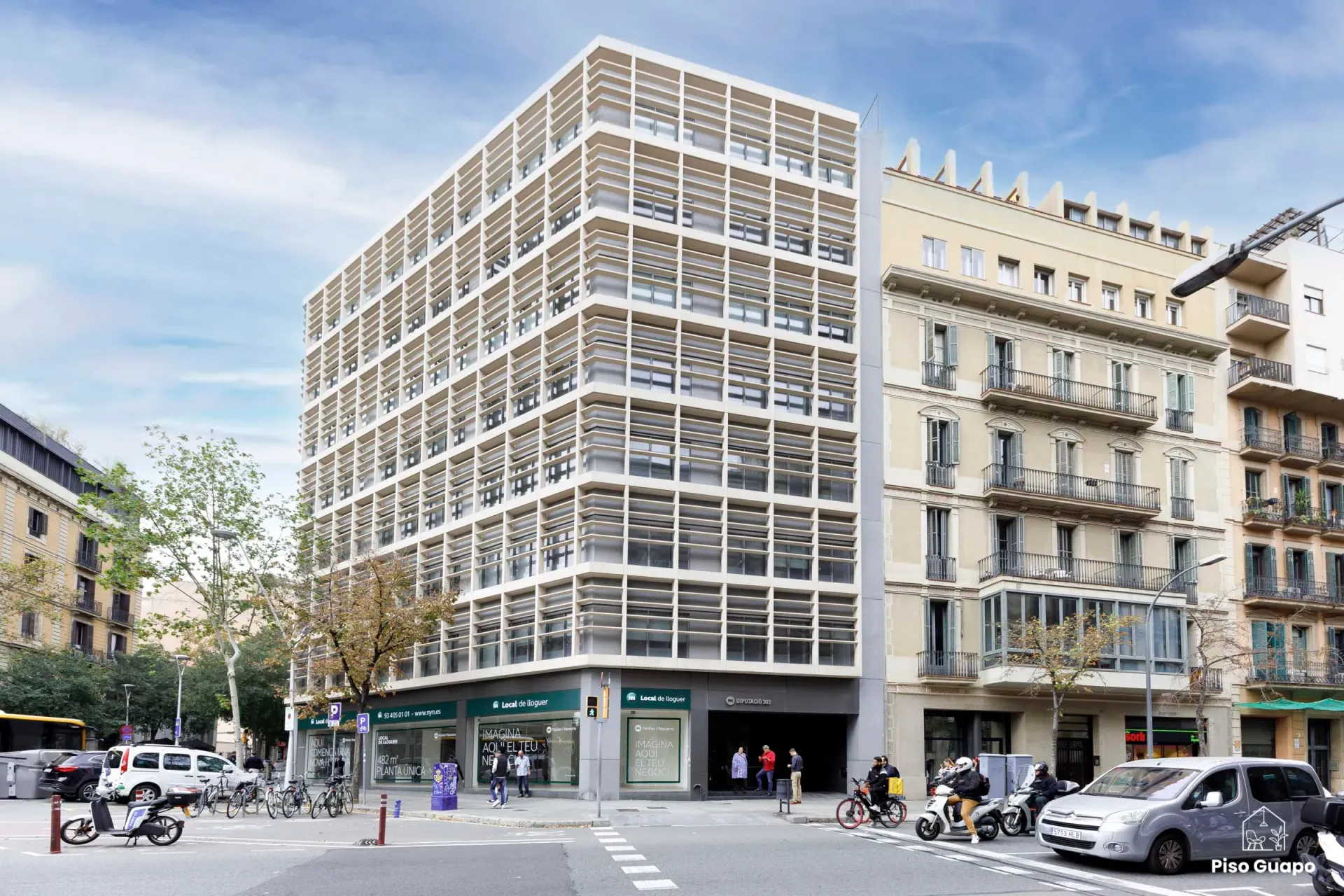 Fotografía arquitectónica de edificio corporativo moderno en Barcelona