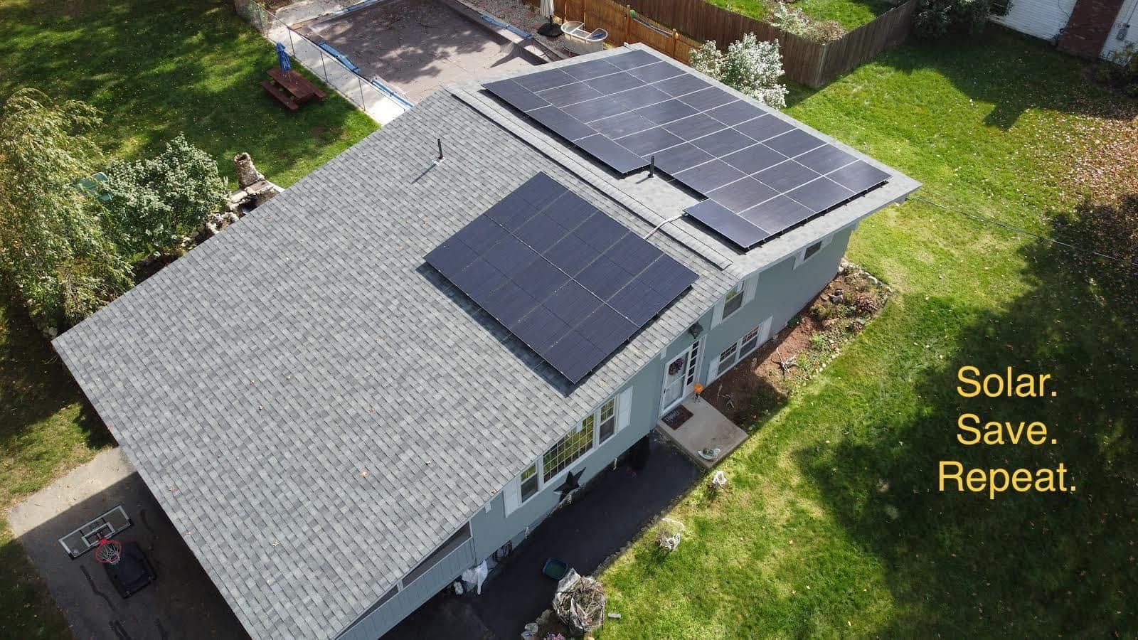 Merrimack Solar home installation in Merrimack, NH showing rooftop panels