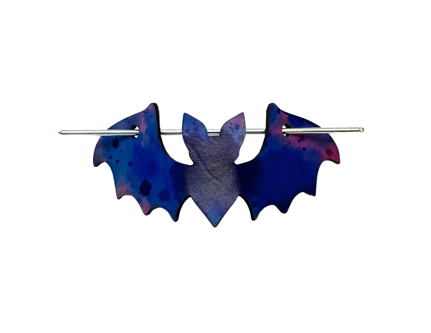 Purple Splatter Bat Hairpin