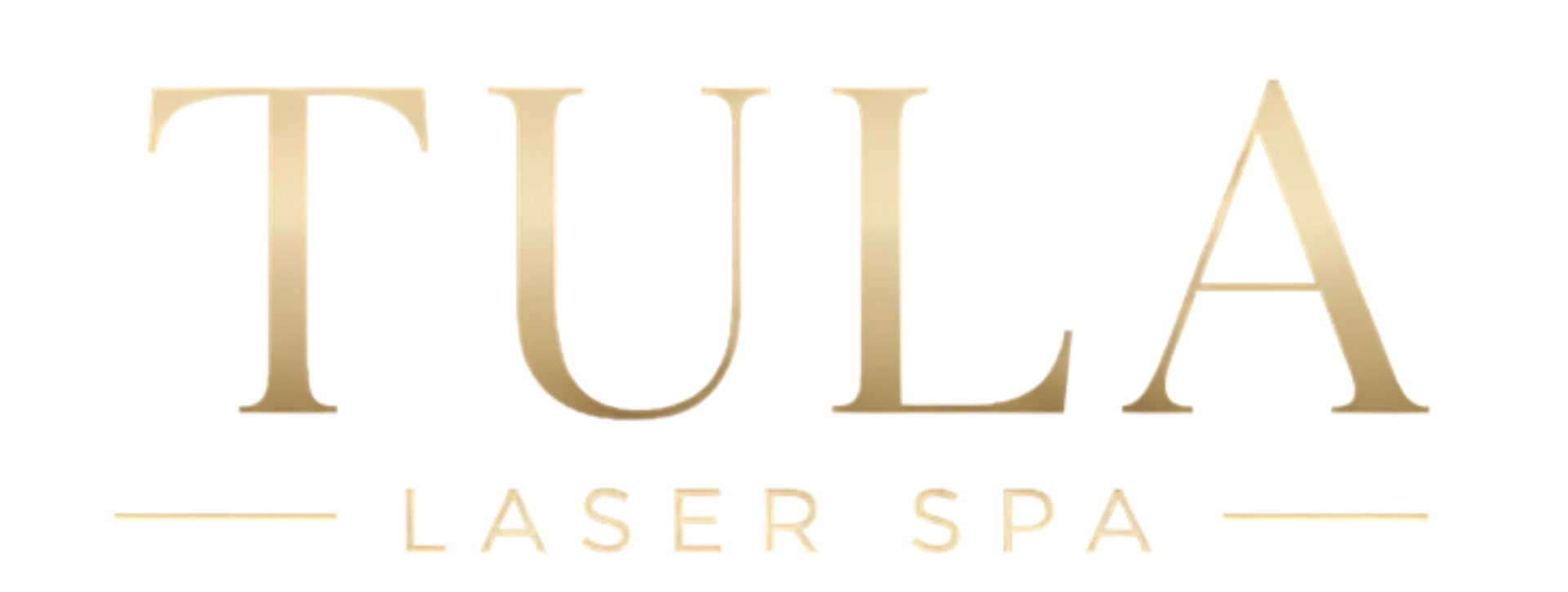 Gold TULA LASER SPA logo on a white background