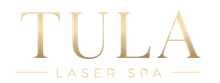 Gold TULA LASER SPA logo on a white background