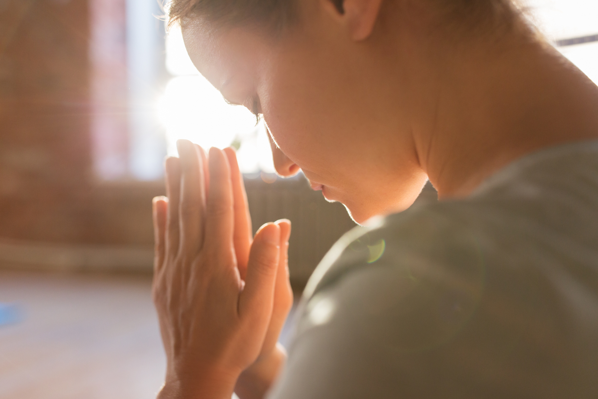 a girl meditating
