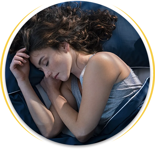 a girl sleeping on her bed