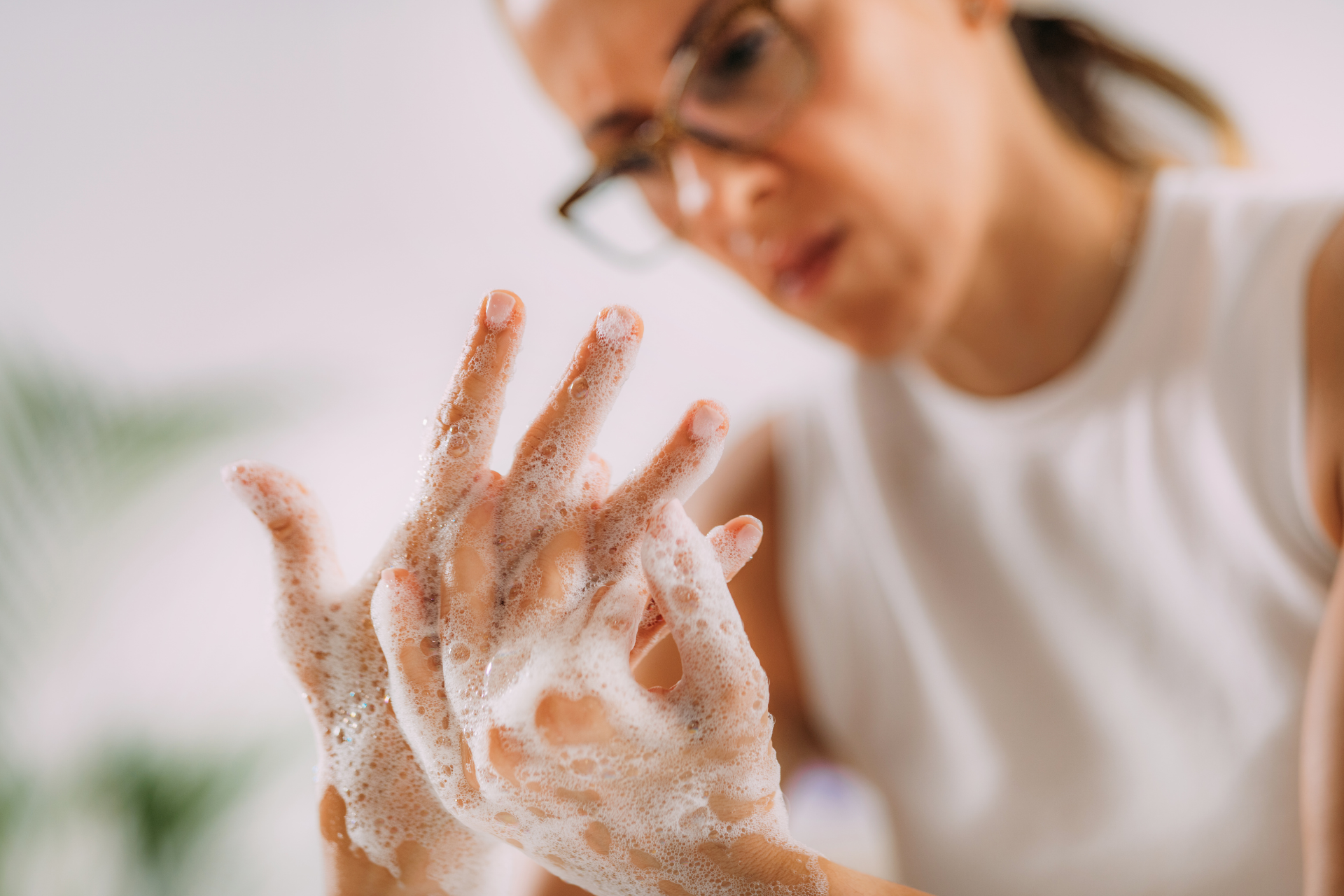 girl washing her hands