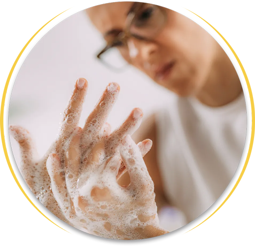 girl washing her hands