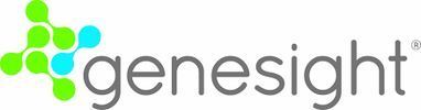 The Genesight logo featuring a cluster of green and blue circular nodes next to the gray text