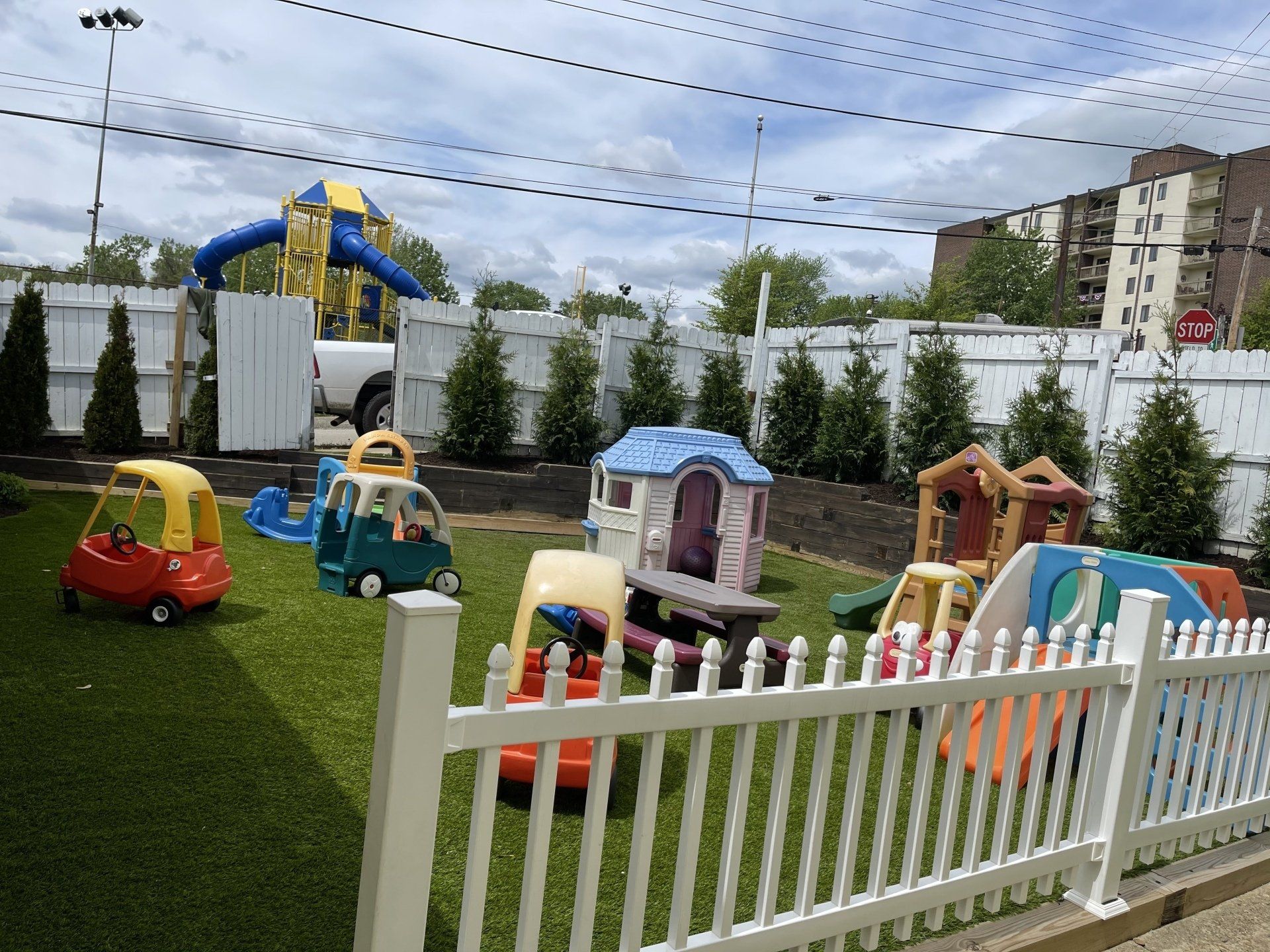 outdoor playground at childcare facility