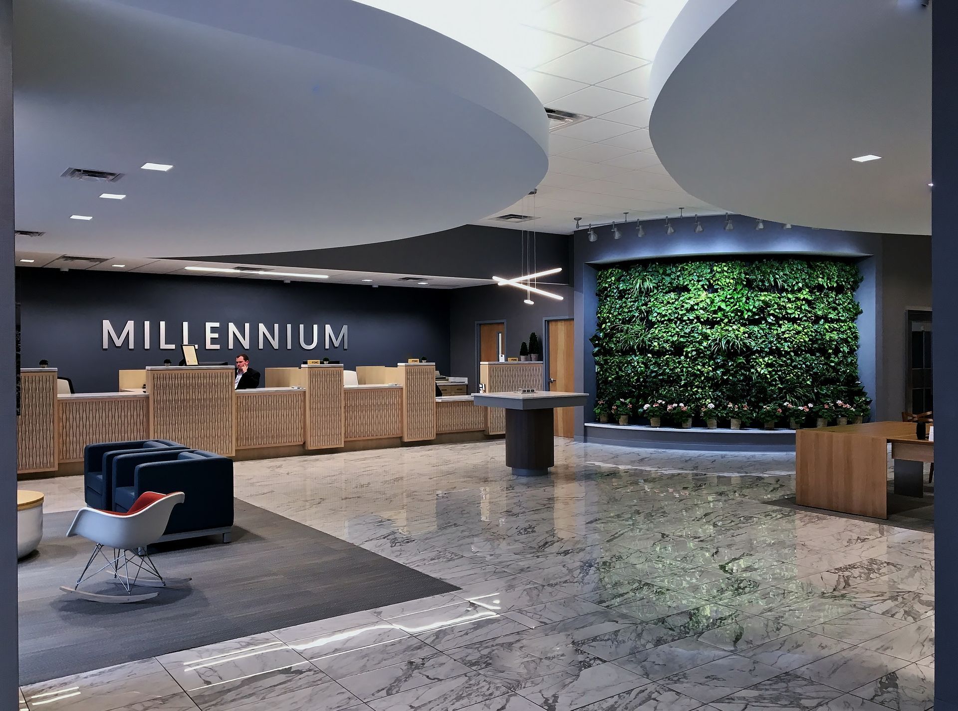 An artist 's impression of the lobby of the millennium hotel