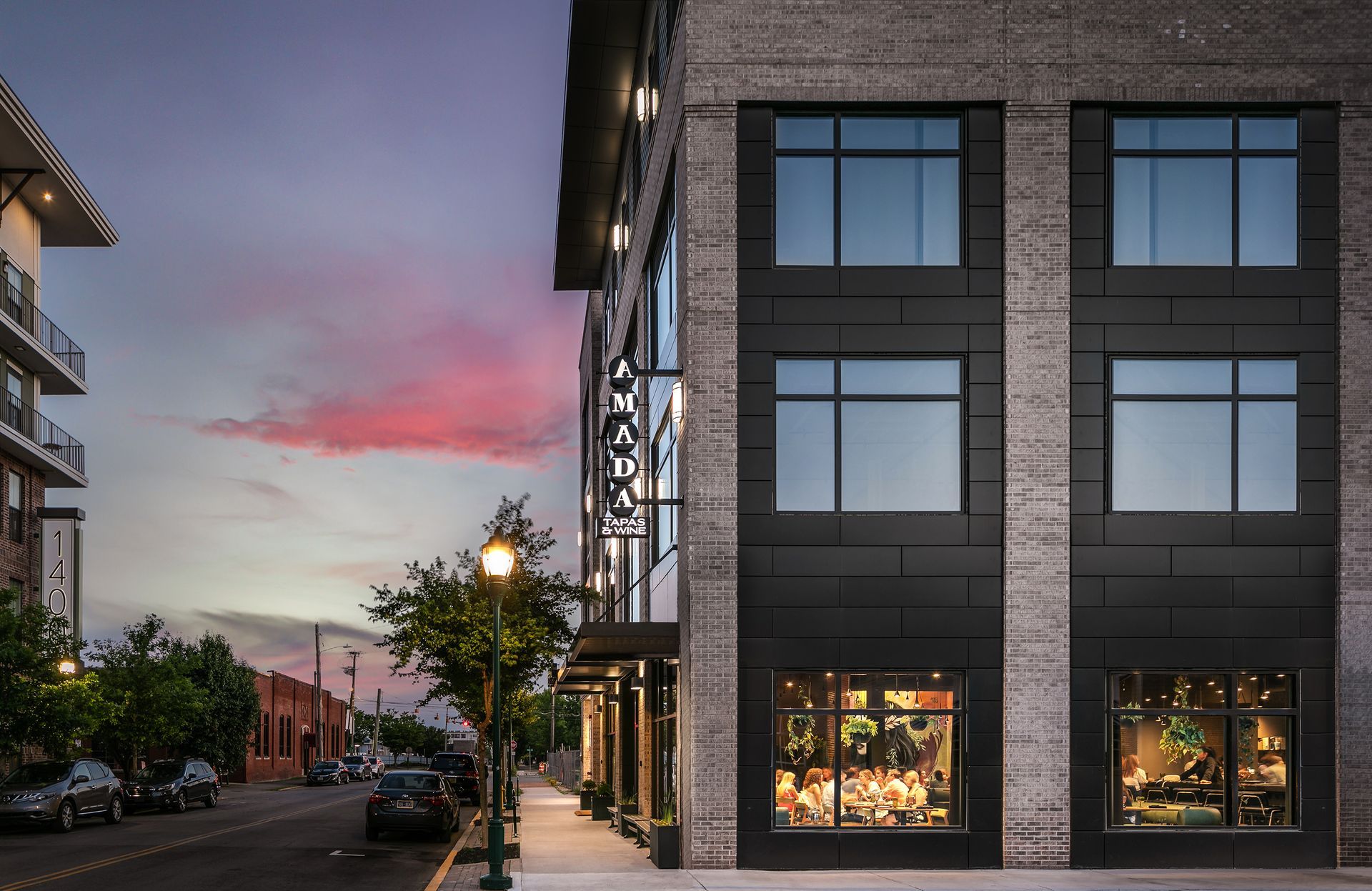 A large brick building with a lot of windows