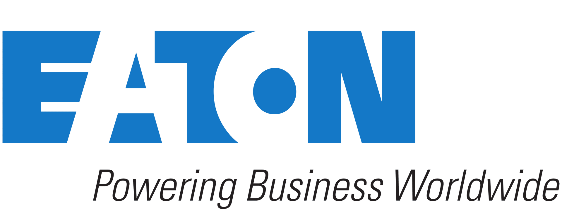Eaton logo with blue text: 