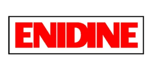 ENIDINE logo in red letters within a black-bordered rectangle.