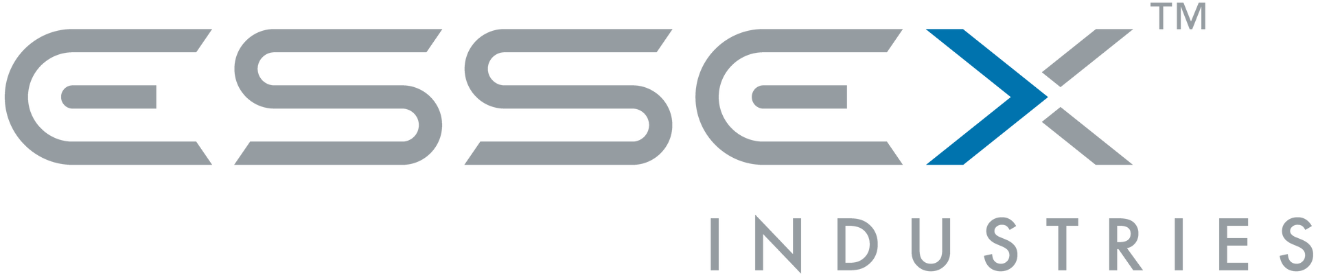 Logo for Essex Industries. Gray text that reads 