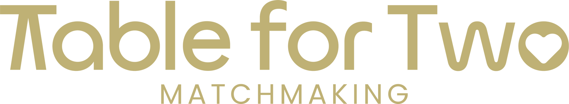 Table for Two Matchmaking logo in gold text on a white background