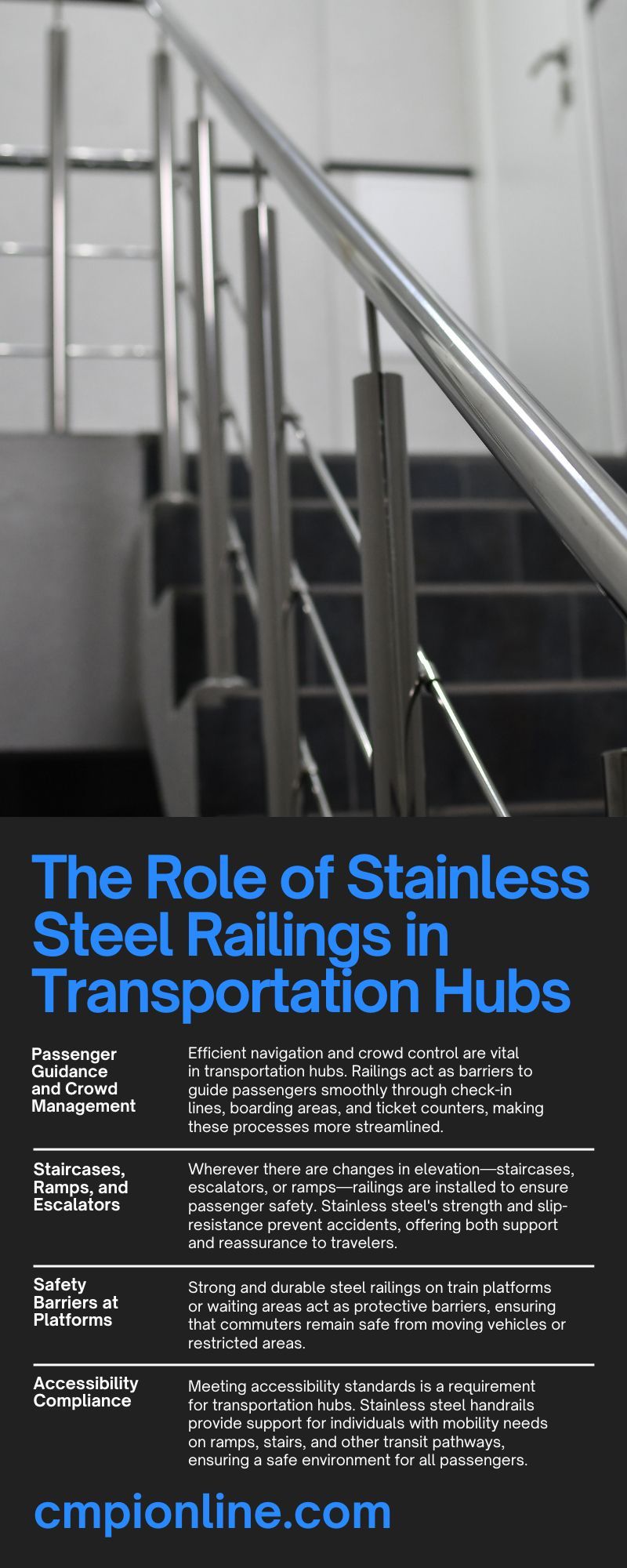 The Role of Stainless Steel Railings in Transportation Hubs