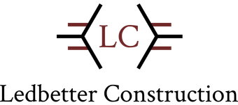 Ledbetter Construction logo with LC initials in red and black