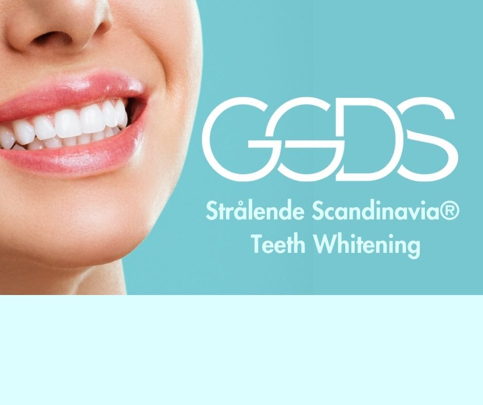 A smiling mouth with bright white teeth next to the text