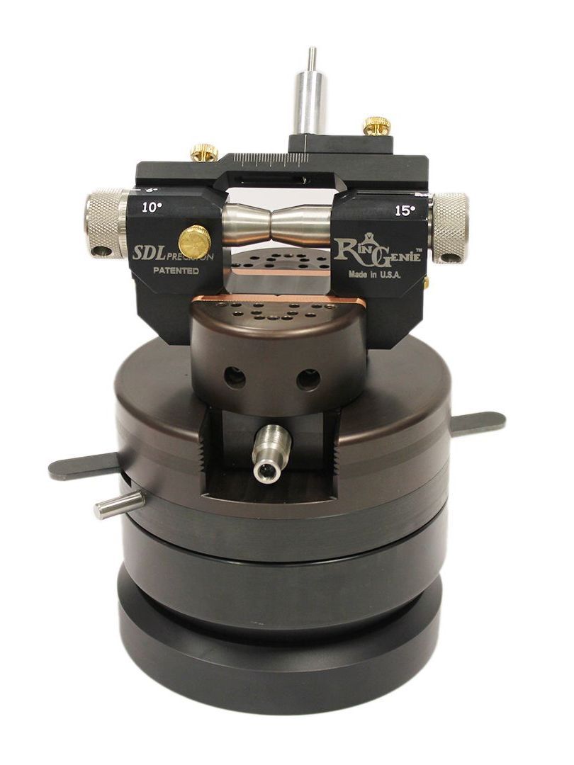 The RinGenie mounted in a vise.