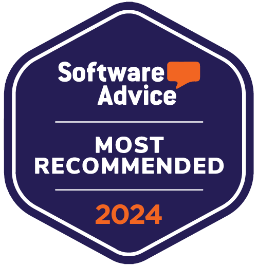 It is a badge that says `` software advice most recommended ''.