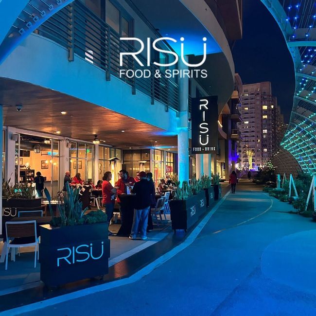 RISÜ Food & Spirits outdoor patio and event space in Downtown Long Beach