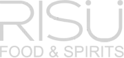Risu Food & Spirits logo in light gray text on white background
