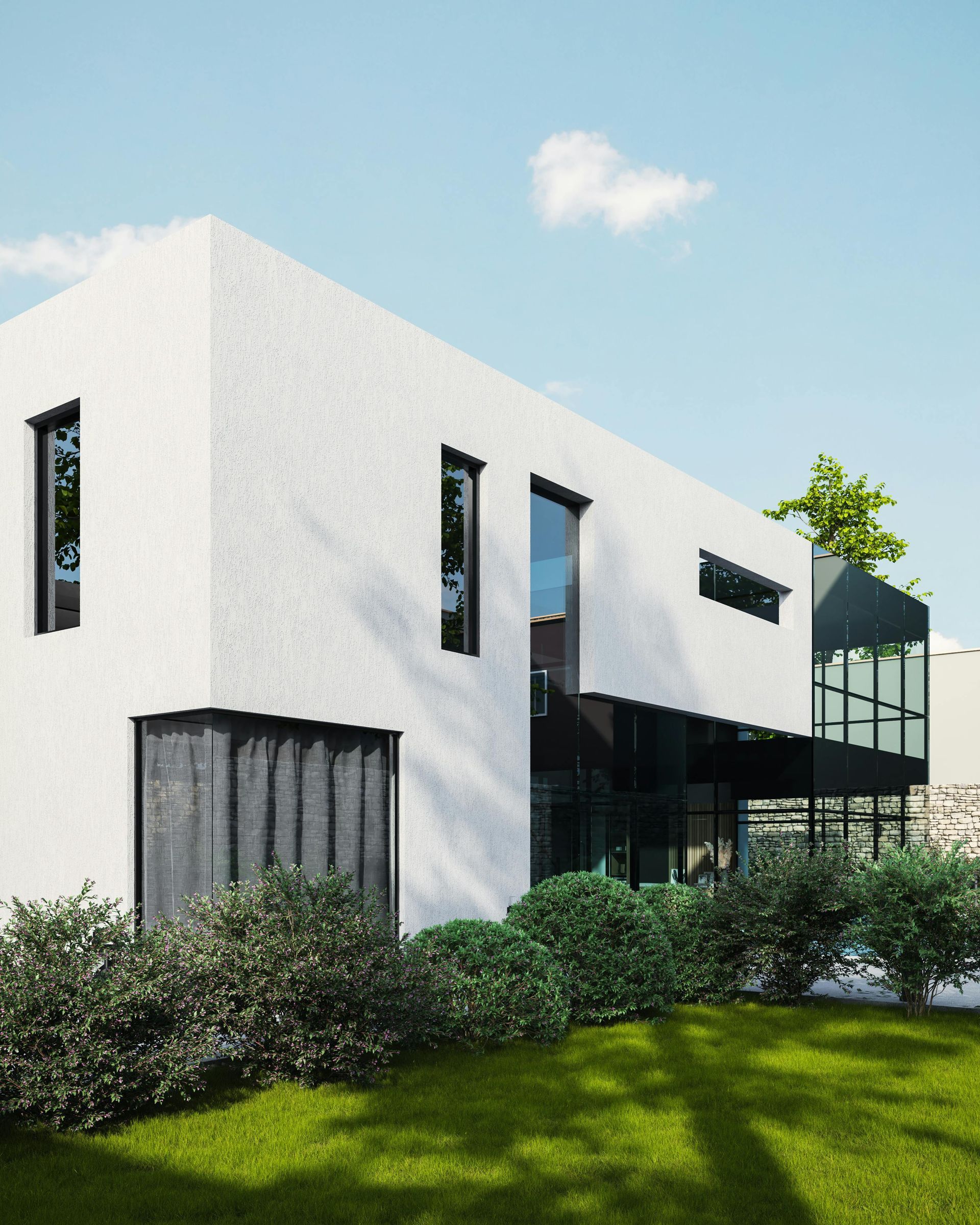 An artist 's impression of a modern white house