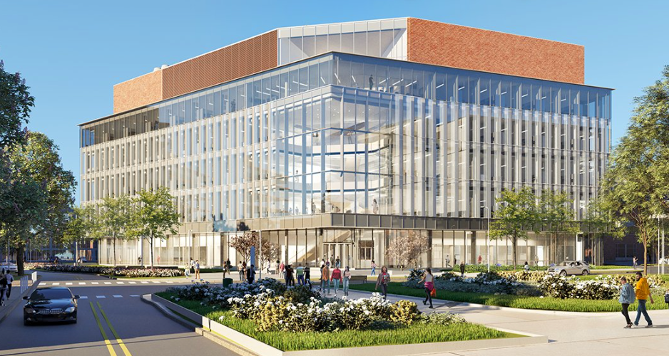 An artist 's impression of a large building with a lot of windows.