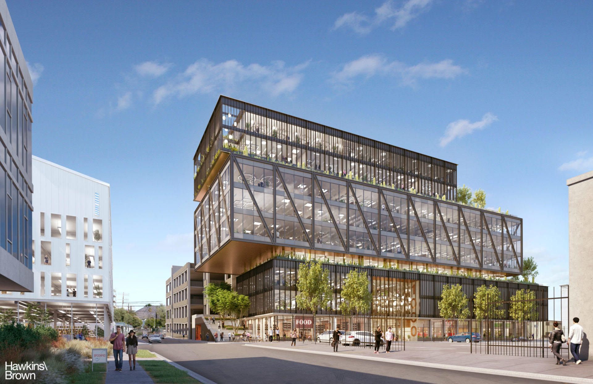 an artist 's impression of a large building with a lot of windows .