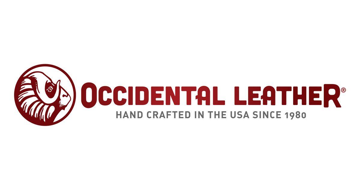 The logo for occidental leather is hand crafted in the usa since 1980.