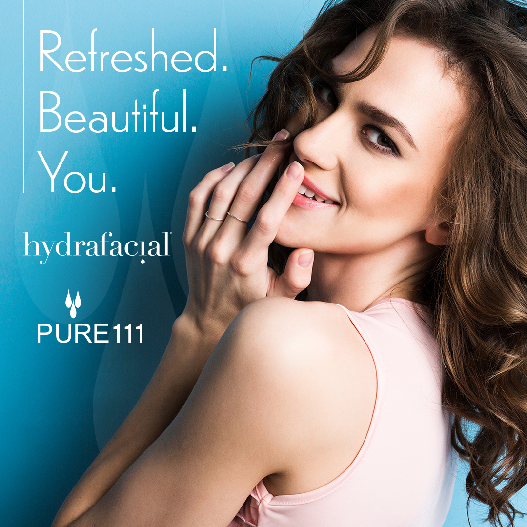 A woman is smiling with the words refreshed beautiful you