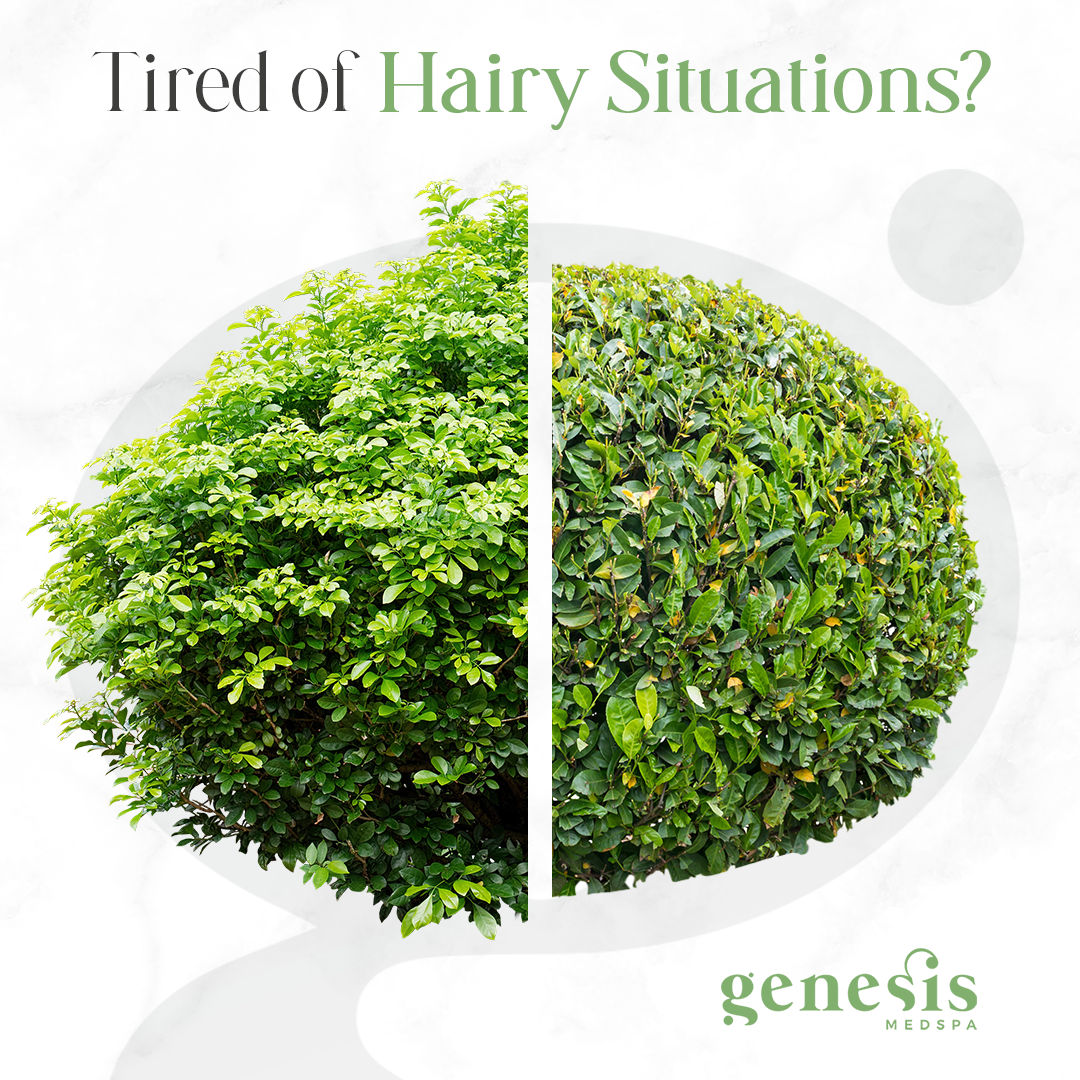An advertisement for genesis shows a peach on a blue background