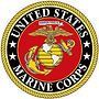 United States Marine Corps emblem with eagle, globe, and anchor on a black background