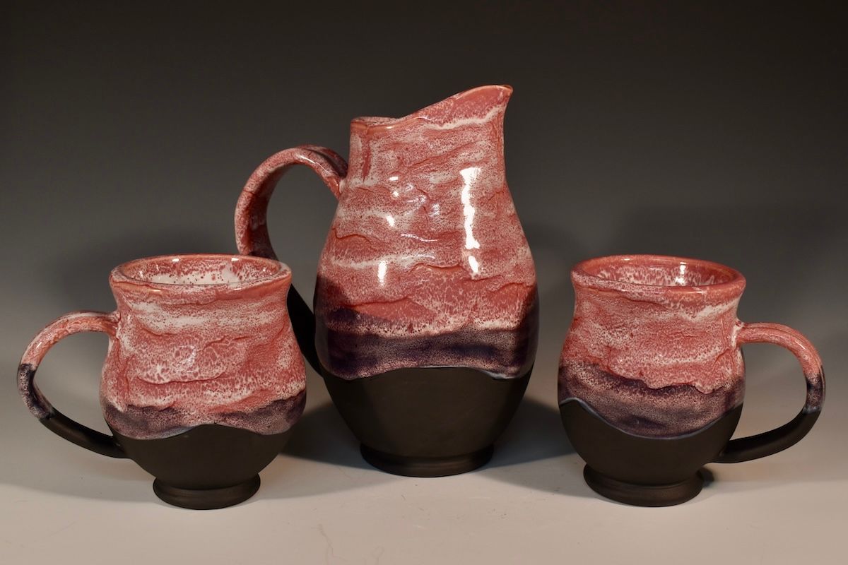 Strawberries & Cream Pitcher & Mugs Set by Emily Hiner