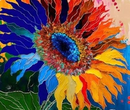 Saturday OCTOBER 3rd 1-Hour Class - Acrylic Sunflower