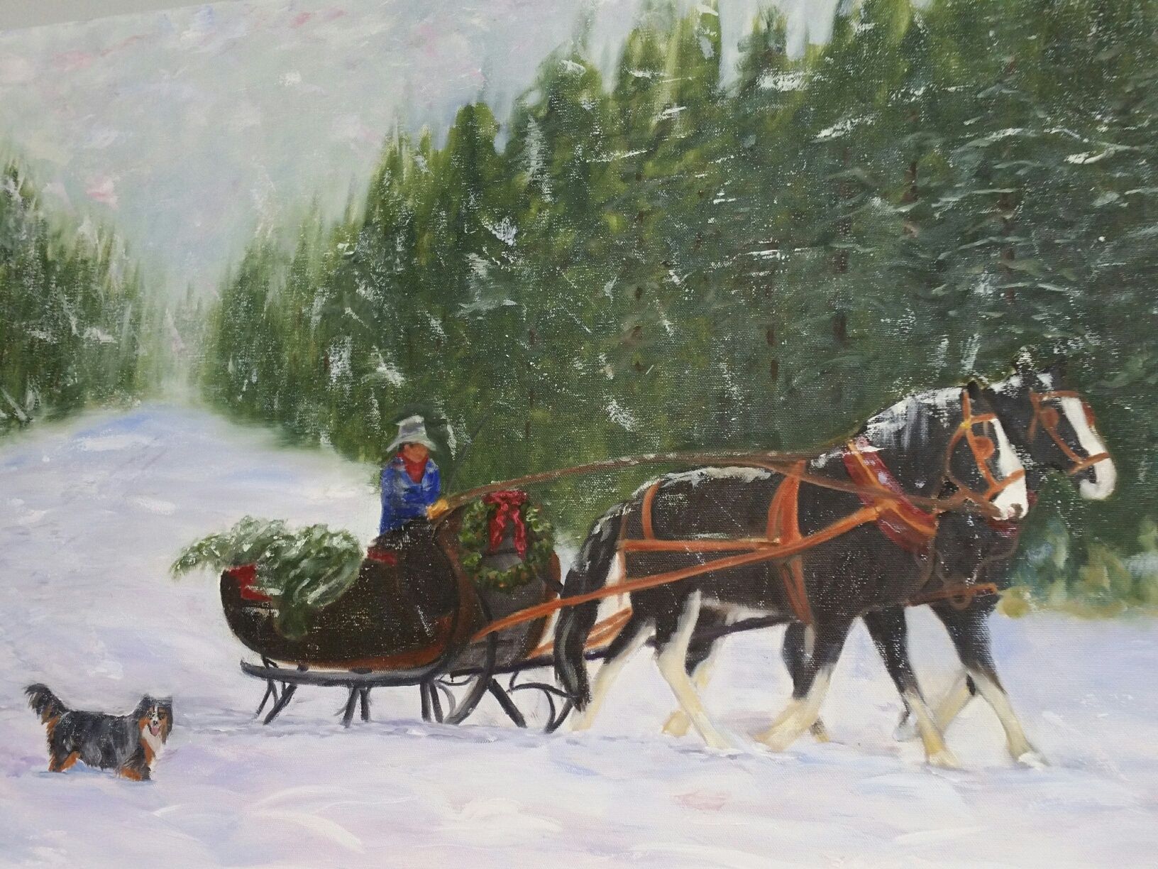 Christmas Sleigh Giclee