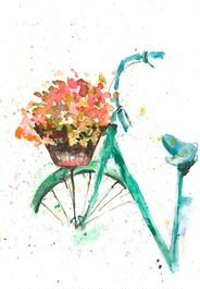 Saturday AUGUST 22nd 1-Hour Class - Watercolor Bike