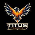 A stylized phoenix emblem in orange and blue above the text "TITUS TRAINING" on a black background.