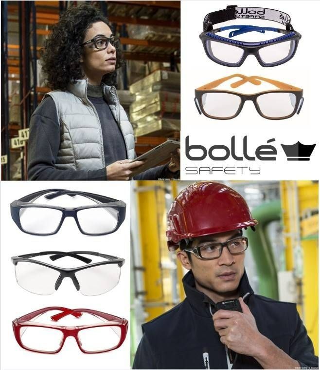 Woman in Warehouse and Man in a Plant Wearing Safety Glasses— EyeMax EyeCare in Newcastle, NSW