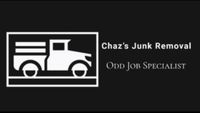 Logo for Chaz&rsquo;s Junk Removal, with a white truck icon and the text &ldquo;Odd Job Specialist&rdquo; on a dark background