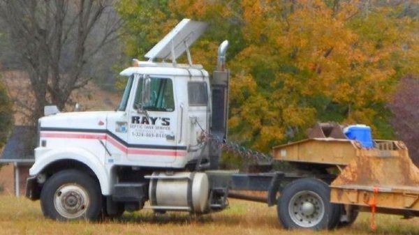 White semi-truck with 
