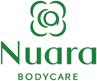 Logo di Nuara Bodycare in verde con icona floreale stilizzata.