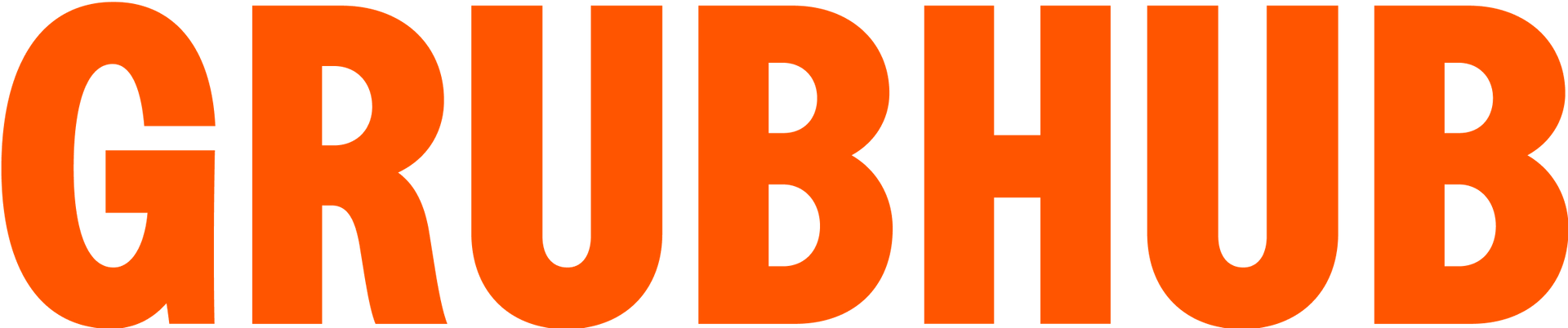 Grubhub logo in orange letters.